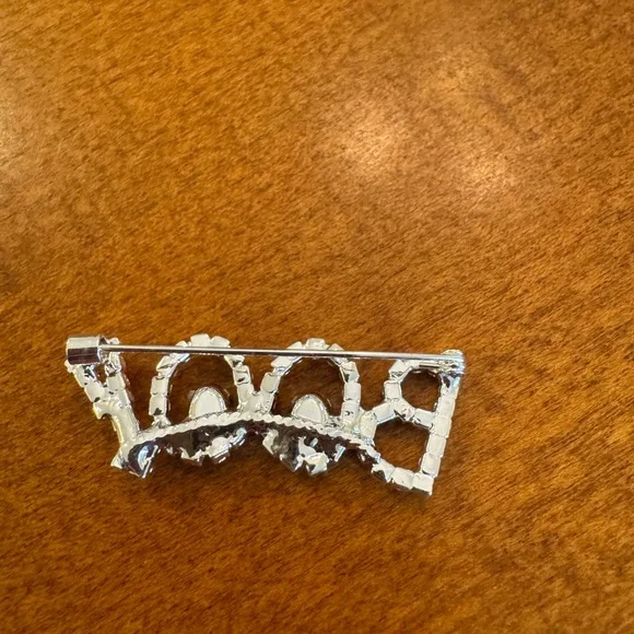 Elegant Black and Silver Brooch Halloween Boo! - Picture 2 of 3